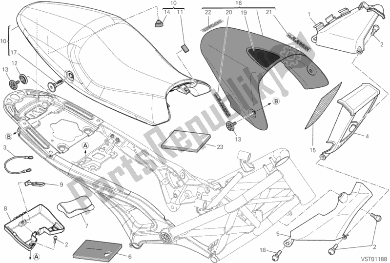 Todas as partes de Assento do Ducati Monster 696 ABS Anniversary 2013